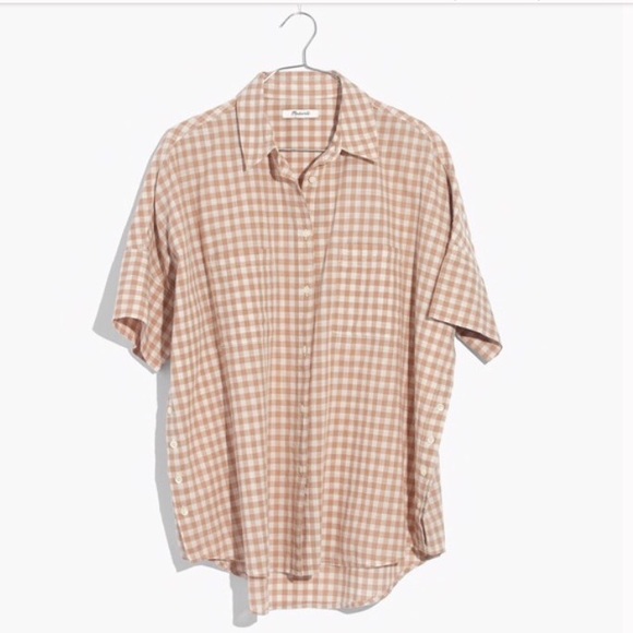 Madewell Tops - MADEWELL side-button shirt in gingham check